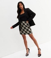 New Look Petite Off White Check A Line Mini Skirt